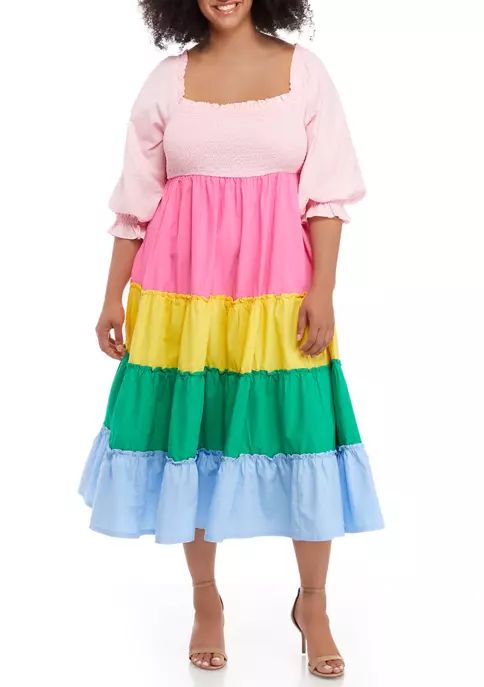 Plus Size Smock Bodice Dress | Belk