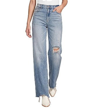 Hidden Jeans Logan Stretch Distressed Dad Jeans -  27 | Dillard's