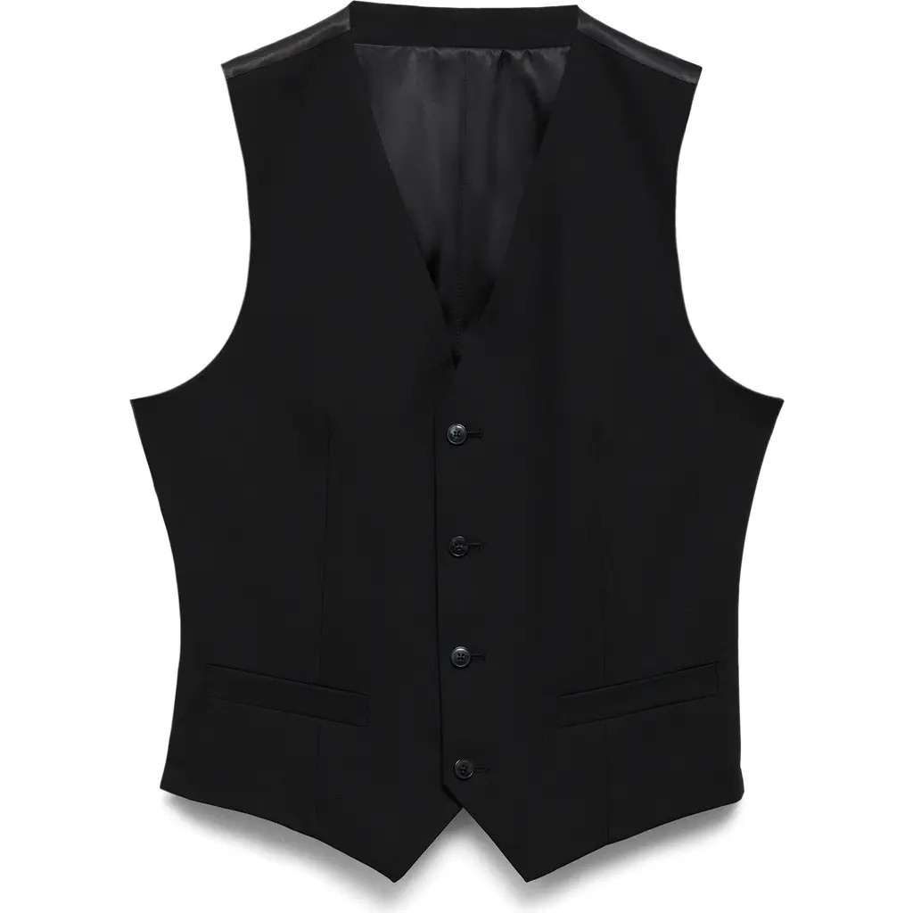 MANGO Paris Superslim Fit Stretch Suit Vest in Black at Nordstrom, Size 40 | Nordstrom