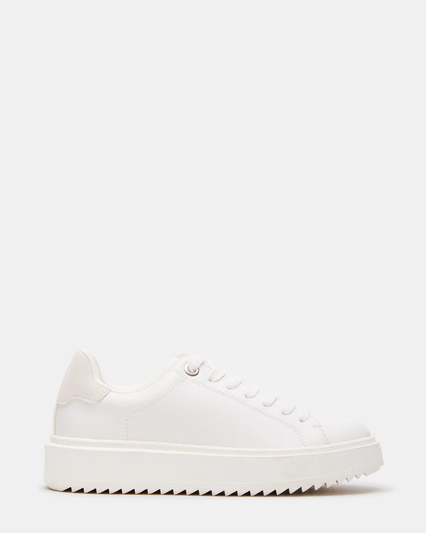 CATCHER White Suede Low-Top Lace-Up Sneaker | Women's Sneakers | Steve Madden (US)