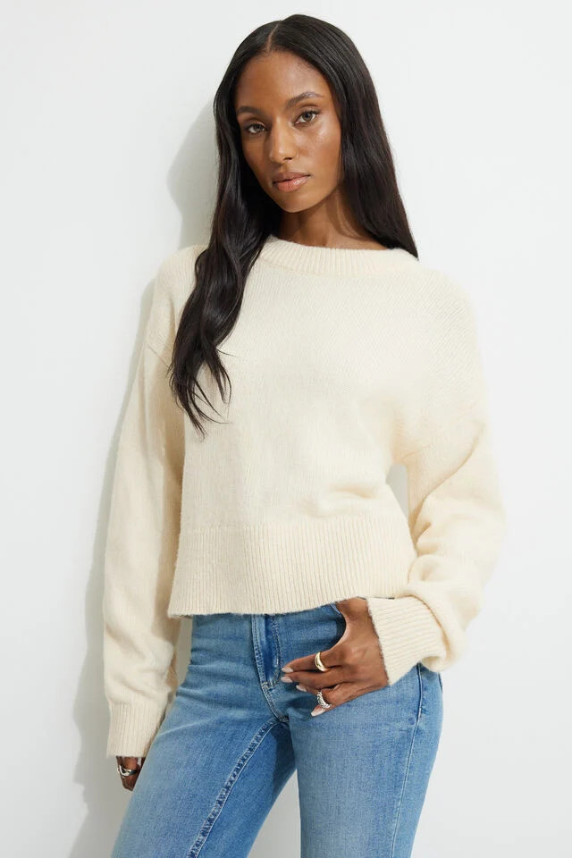 Relaxed Crewneck Sweater | Dynamite Clothing