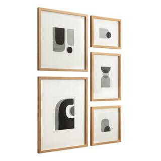 5-Piece Gallery Wood Framed Abstract Art Set 21 in. x 17 in. | The Home Depot