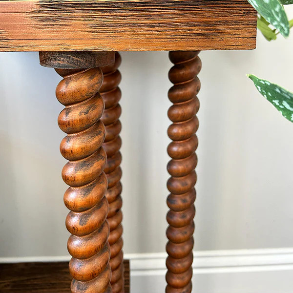 5-Tier Reclaimed Wood Spindle Plant Stand - Indoor Outdoor Display She - Default Title - Decor St... | Decor Steals