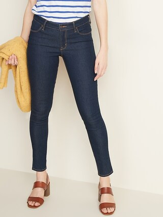 Mid-Rise Dark-Wash Super Skinny Jeans for Women | Old Navy (US)