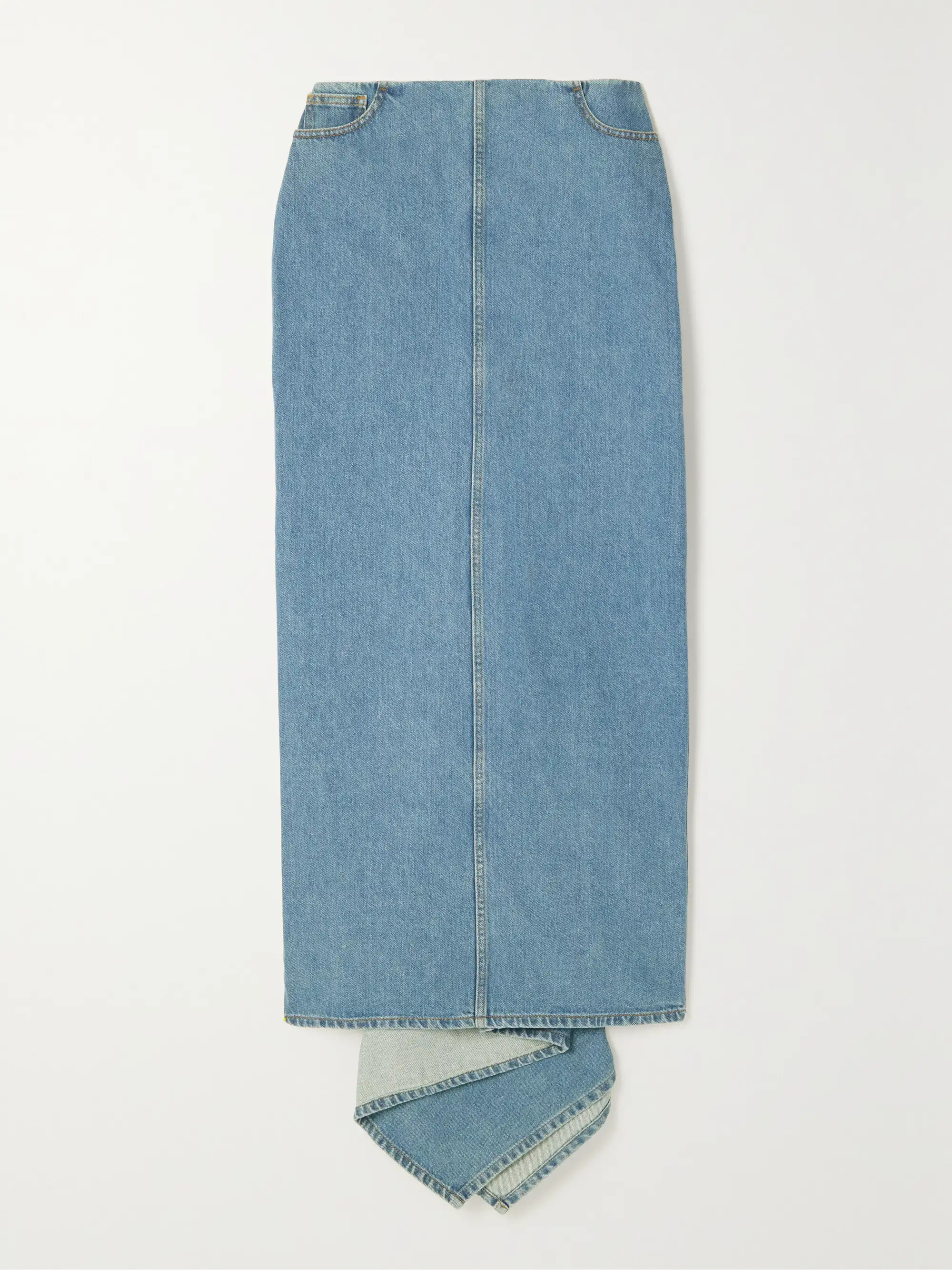 Draped denim maxi skirt | NET-A-PORTER (UK & EU)