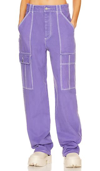 Wide Cargo Workwear Pants in Purple | Revolve Clothing (Global)
