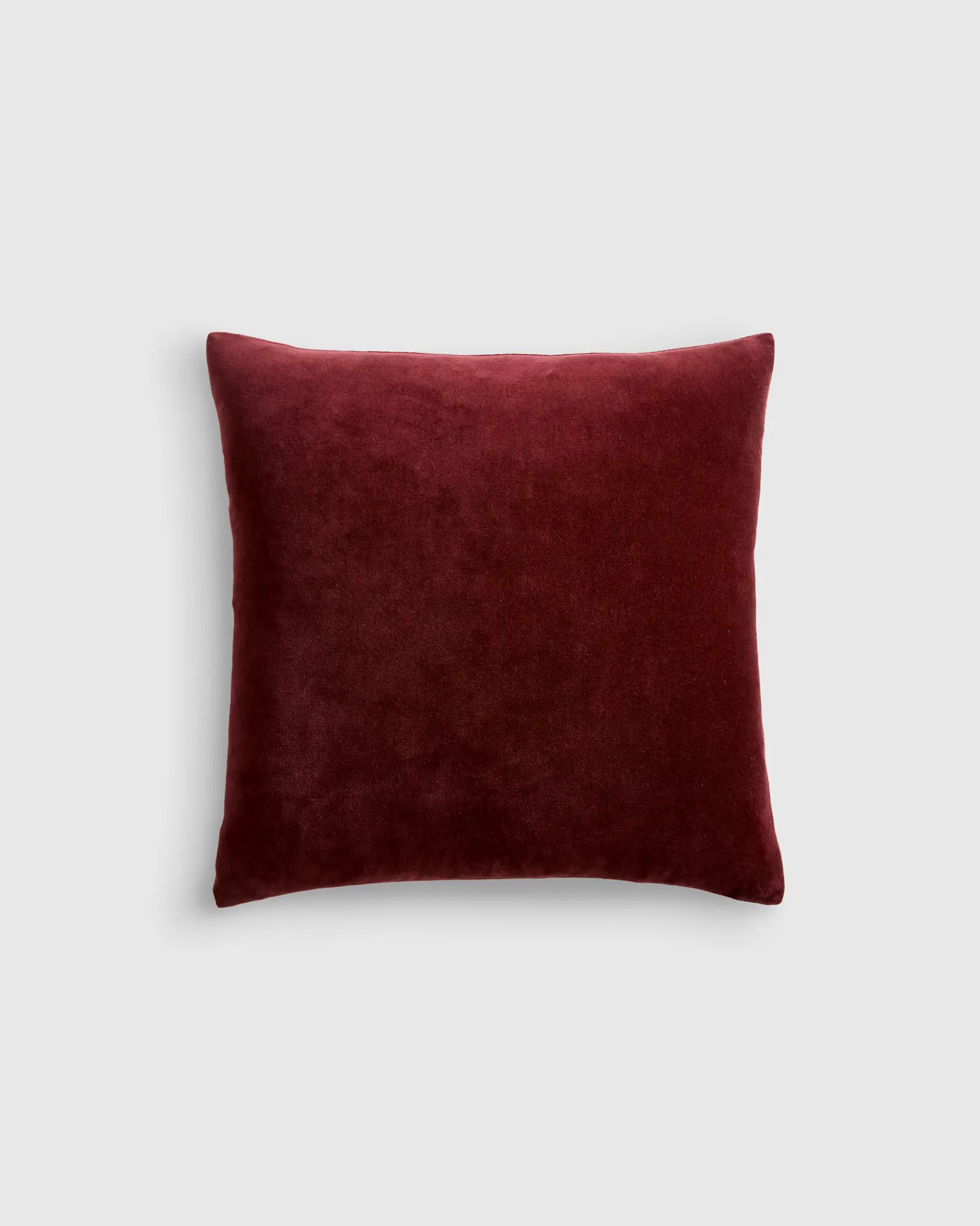 Classic Cotton Velvet Pillow Cover in Bordeaux | Quince