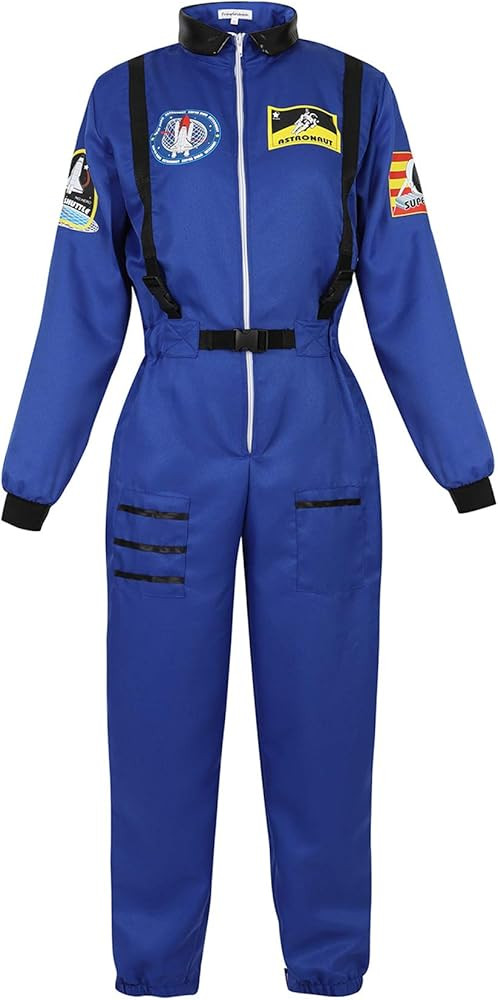 Lehauya Womens Astronaut Costume Adult Astronaut Suit Flight Jumpsuit Cosplay Dress Up Costume | Amazon (US)