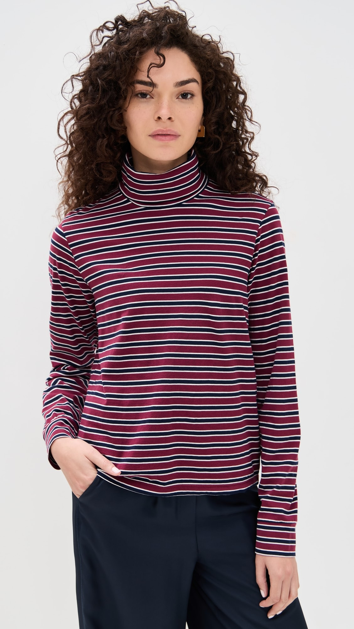 The Stripe Jersey Turtleneck | Shopbop