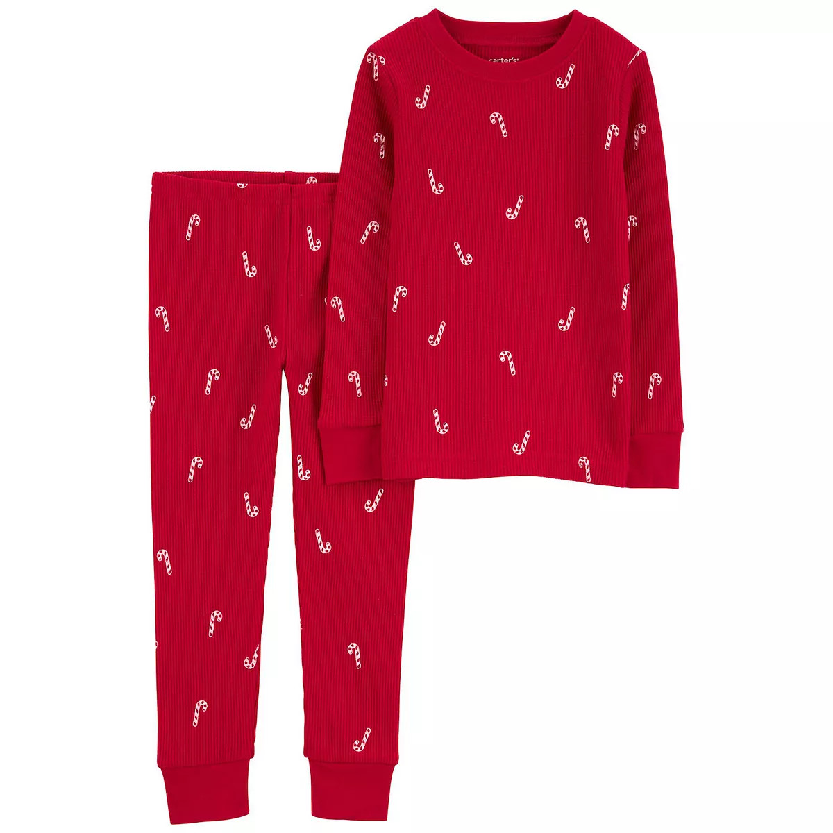Toddler Carter's 2-Piece Candy Cane Thermal Pajama Top & Pajama Pants Set | Kohl's