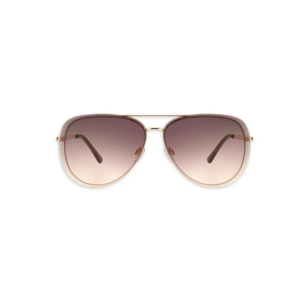 Sofia Vergara Adult Women's Aviator Rose Gold Sunglasses | Walmart (US)