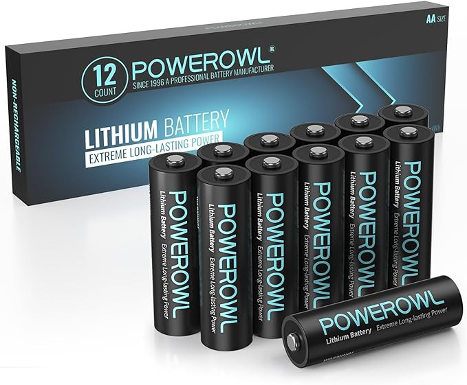 POWEROWL Lithium AA Batteries, 1.5V High Capacity Double A Battery for Camera Freezer Thermometer... | Amazon (US)
