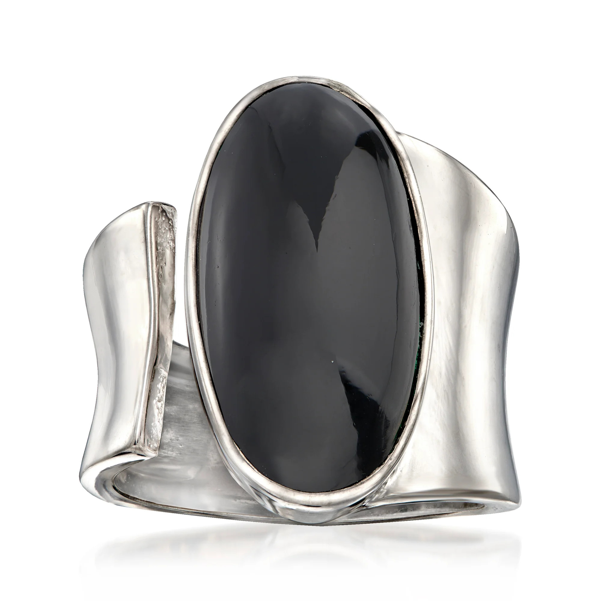 Onyx Wrap Ring in Sterling Silver. Size 8 | Ross-Simons