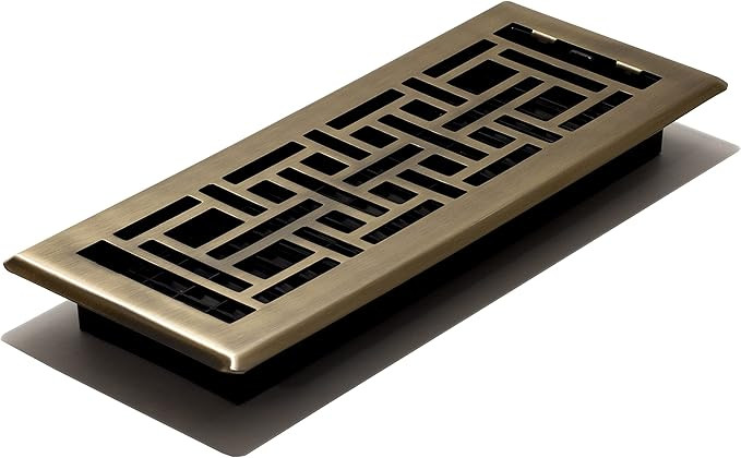 Decor Grates AJH412-A Oriental Floor Register, 4x12 Inches, Antique Brass Finish | Amazon (US)