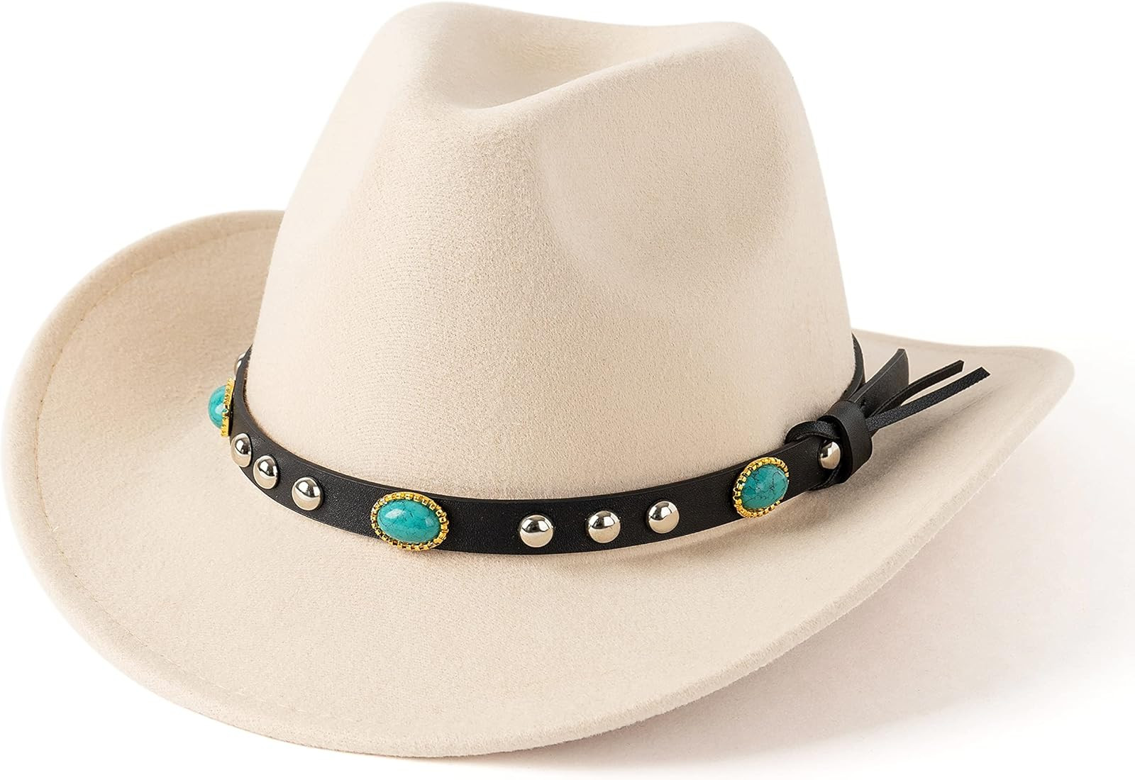 Lisianthus Men & Women's Felt Wide Brim Western Cowboy Hat Stone-Creamy | Amazon (US)