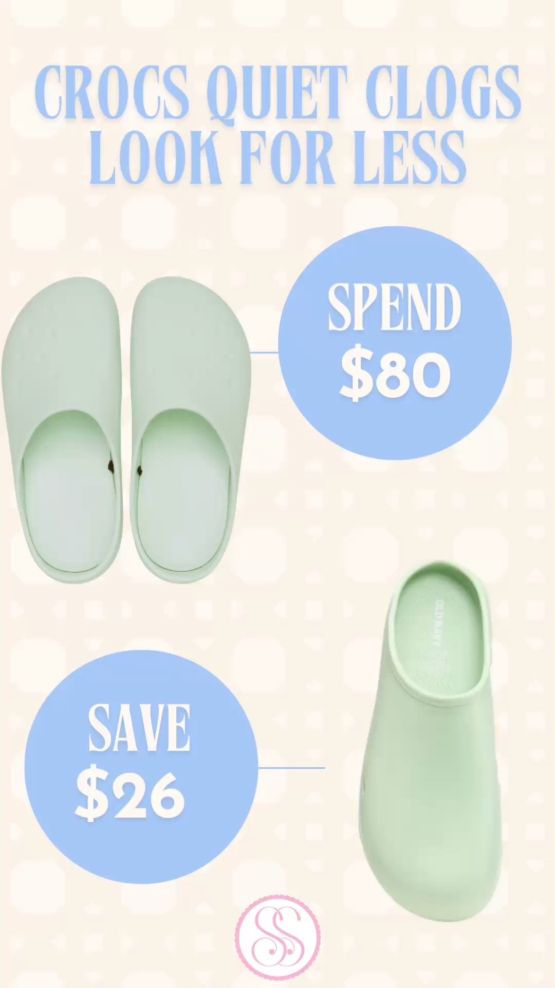 Crocs Quiet Clogs Dupe | Crocs Look for Less | Foam Mule Clogs | Slip On Clogs Women | Garden Clogs | Comfortable Everyday Shoes | Target Shoe Find

If you’ve been eyeing the Crocs Quiet Clogs but don’t want to spend $80… this is your look for less.

Same minimalist foam mule silhouette. Same closed toe clog design. Same easy slip-on comfort. Same lightweight, water-friendly material. Same textured outsole. Same “quiet luxury errand shoe” energy.

But $26.99.

If you’re searching:
Crocs quiet clogs
Crocs dupe
Crocs alternative
Crocs look for less
foam mule clogs
garden clogs women
house shoes women
nurse clogs
travel slip on shoes
comfortable everyday shoes

Stop scrolling.

These are the pale pistachio color and they are GOOD. Soft molded synthetic. Venting at the sides. Cushioned feel underfoot. Easy on, easy off. Wipe clean. Perfect for spring and summer.

They’re that grab-and-go shoe you’ll wear:
• Running errands
• School drop off
• Gardening
• Beach days
• Travel airport shoe
• Around the house
• Casual athleisure outfits

The Crocs version is $80. These are $26.99.

Just clean, minimal, quiet clog energy.

This is one of those “why did I ever pay full price?” moments.

Crocs Quiet Clogs Dupe | Crocs Alternative | Foam Clogs Women | Mule Clogs | Garden Shoes | Slip On Clogs | Comfortable Spring Shoes | Crocs Look for Less | Affordable Shoe Find

#Crocs #LookForLess #GardeningShoe #GardeningFinds #QuietClogs #FoamMules 

#LTKHome #LTKSeasonal #LTKdayinmylife