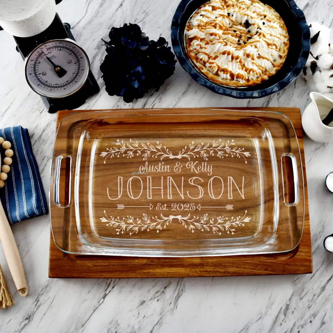 Personalized Casserole Dish Pyrex Baking Dish Engraved Name Present Mother's Day Wedding Gift Bri... | Etsy (US)