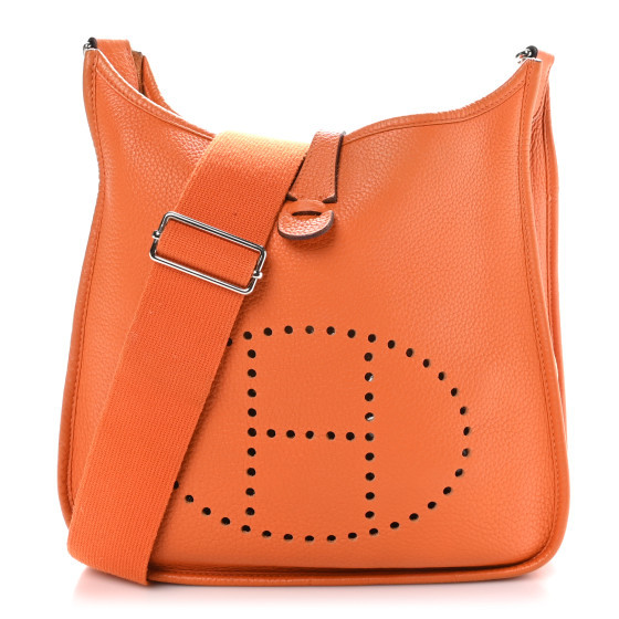 Taurillon Clemence Evelyne III PM Orange | FASHIONPHILE (US)