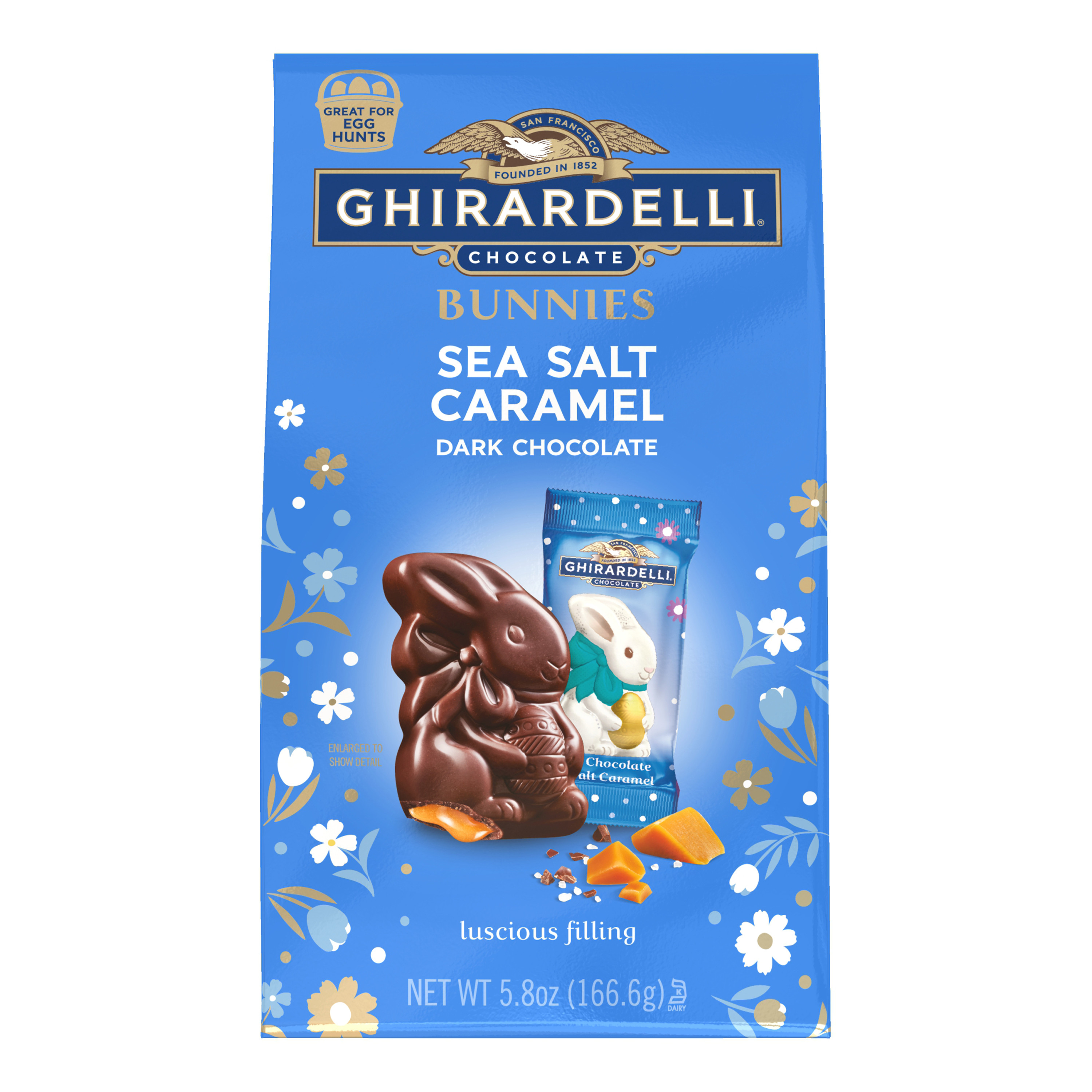 Ghirardelli Sea Salt Caramel Dark Chocolate Bunnies Bag | World Market