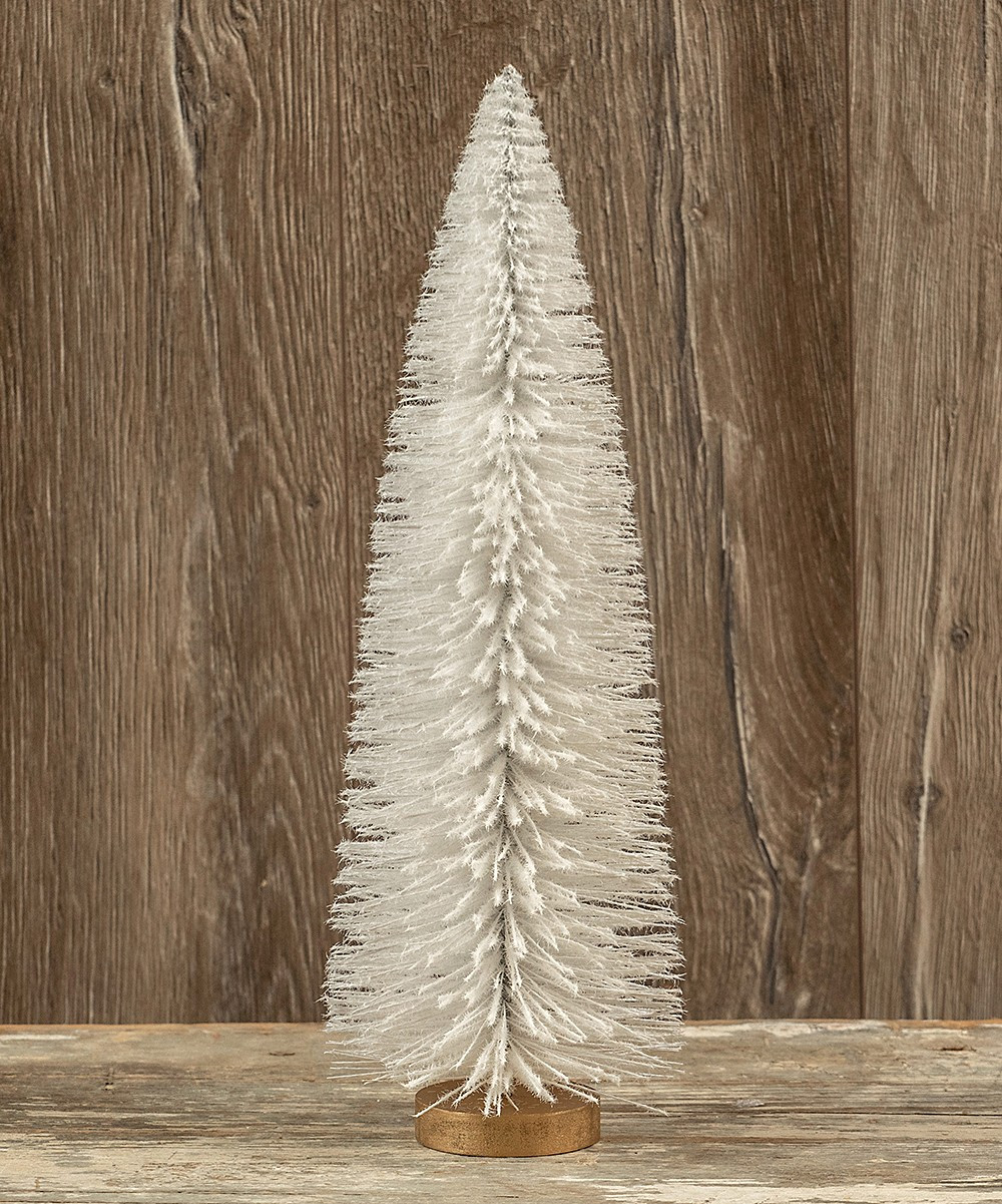 Ragon House Collectibles and Figurines - 15'' White Flocked Bottlebrush Tree | Zulily