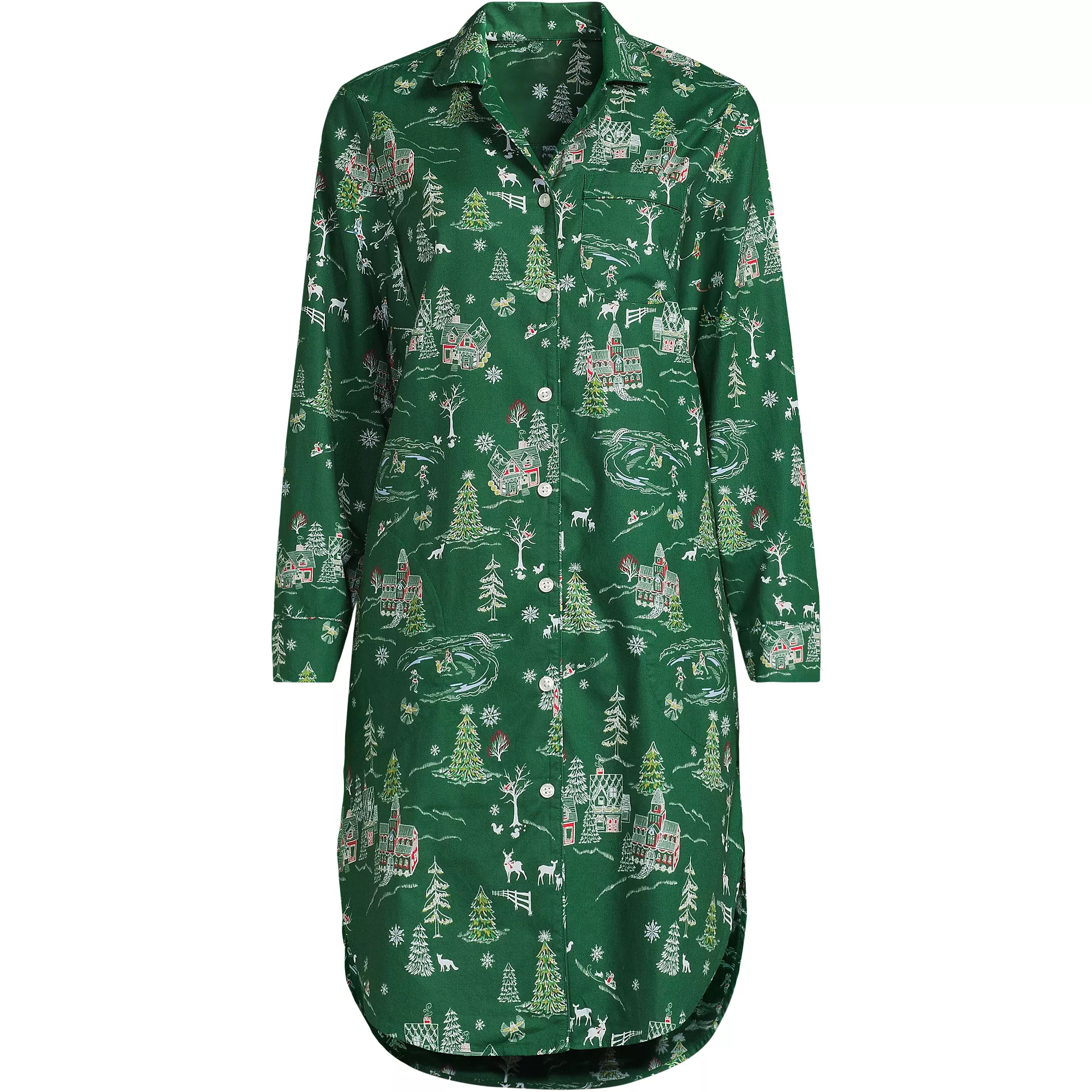 Women's Cotton Poplin Long Sleeve Sleepshirt Nightgown | Lands' End (US)