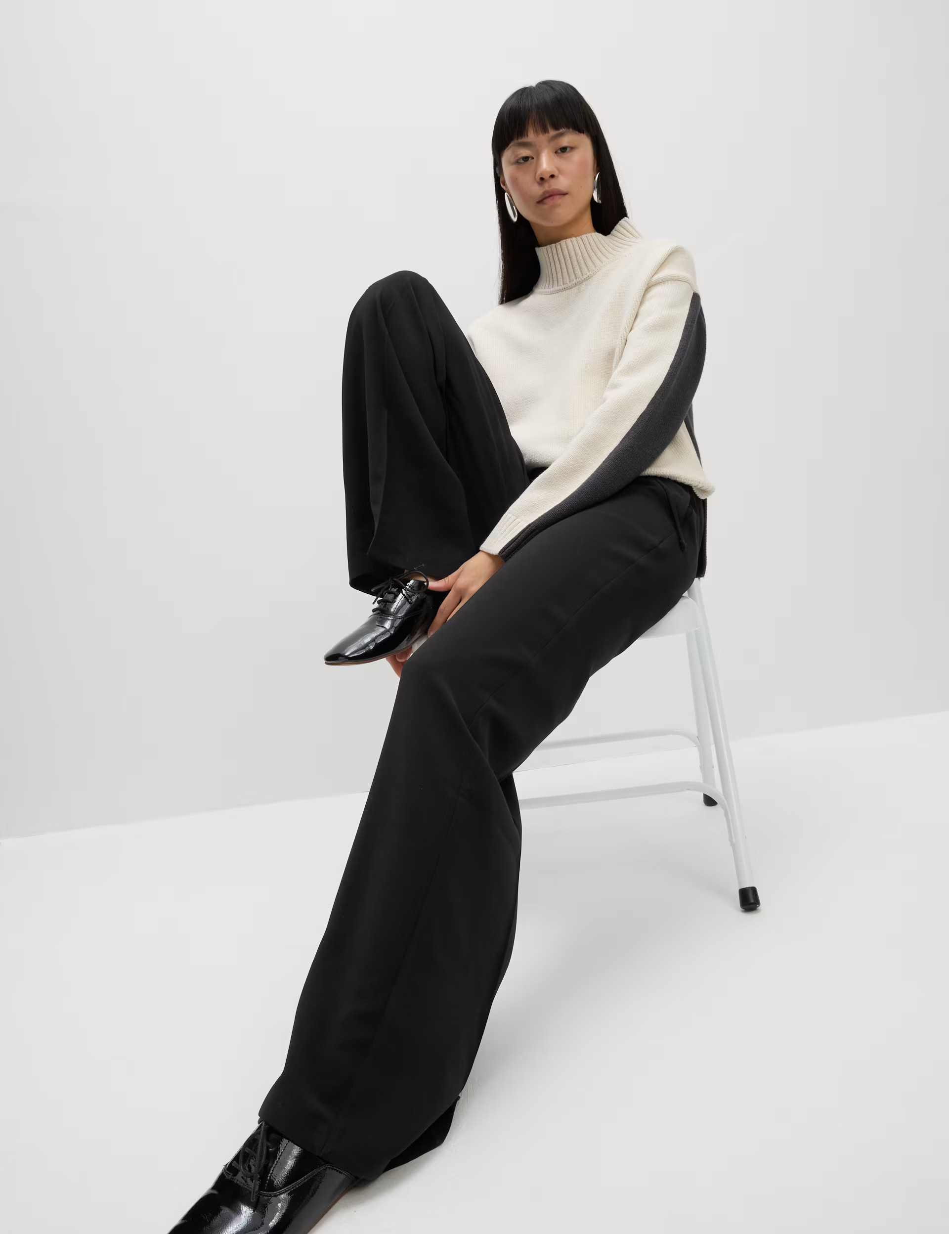 Crepe Elasticated Waist Wide Leg Trousers | Marks & Spencer (UK)