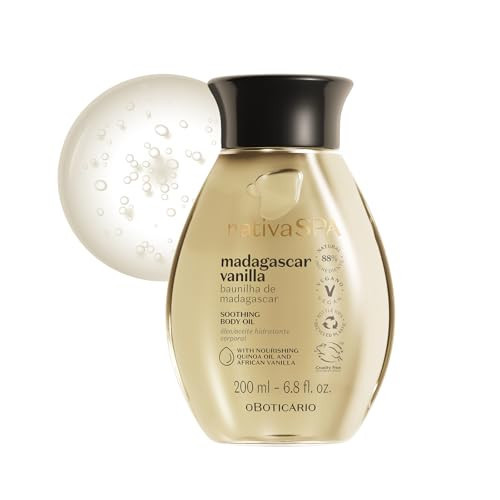 Nativa SPA by O Boticário, Madagascar Vanilla Body Oil, Soothing & Moisturizing, 6.8 Ounce | Amazon (US)