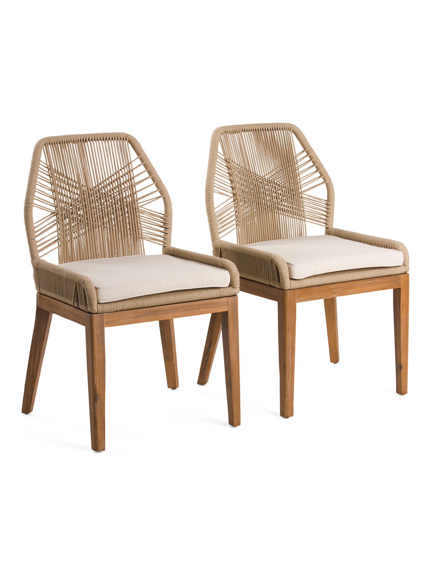 Set Of 2 Rope Crossweave Dining Chairs With Cushion | Kitchen & Dining Room | Marshalls | Marshalls