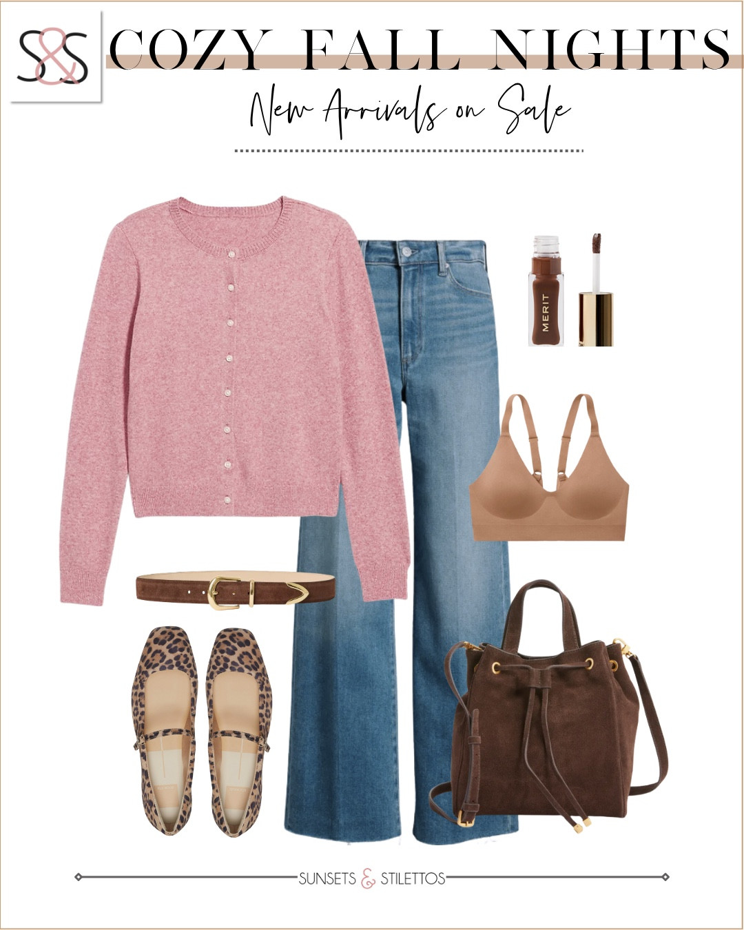 When it’s chilly outside but your style still brings the heat 🔥 The pink cardigan softens up this classic combo just right

Sunsets and Stilettos cozy fall outfit, pink cardigan outfit, leopard flats women, new arrivals on sale, neutral fall outfit, fall basics, Merit lip oil

#LTKSeasonal #LTKOver40 #LTKStyleTip