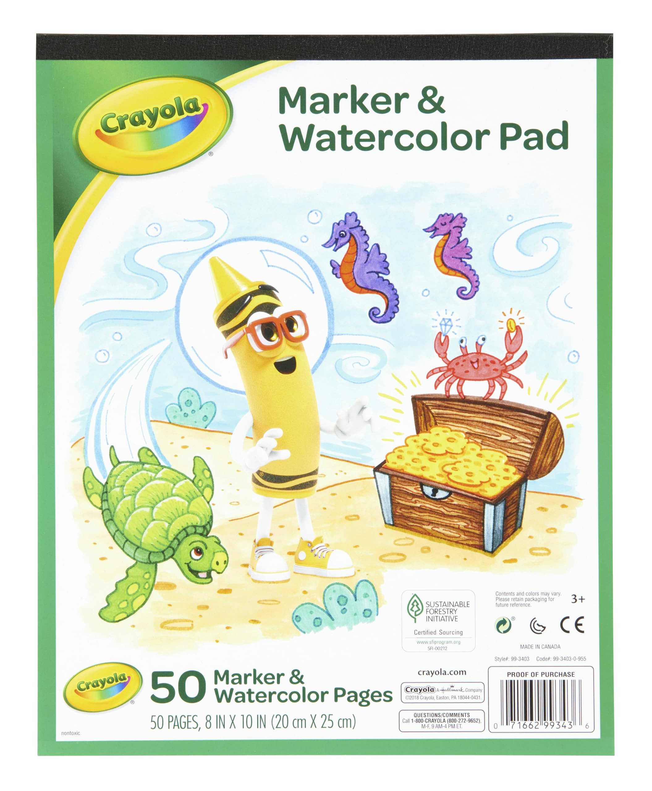 Crayola Marker & Watercolor Pad, 50 Blank Coloring Pages, Painting Paper, Art Supplies for Kids, ... | Amazon (US)