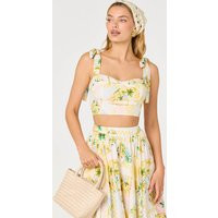 ASTR the Label | Kaleigh Tie-Strap Bustier Top in Lemon paradise | Size M | ASTR The Label (US)