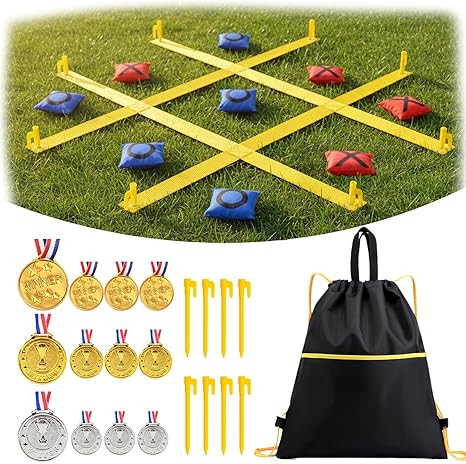 Tic Tac Toe Game - 4 Ft x 4 Ft Giant Bean Bag Toss Tic Tac Toe Outdoor Game for Backyard, Camping... | Amazon (US)