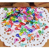 Colored Eye Hook Screw, Mixed Color Screw Bails Pins Hooks, 200Pcs Colorful 4mm Connectors, Jewelry  | Etsy (US)