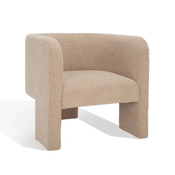 SAFAVIEH Couture Sammie 3-Leg Boucle Accent Chair - 30 in. W x 30 in. D x 29 in. H - Light Brown | Bed Bath & Beyond
