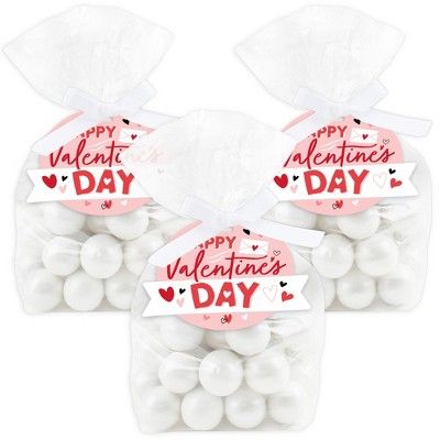 Big Dot of Happiness Happy Valentine’s Day - Valentine Hearts Party Clear Goodie Favor Bags - T... | Target