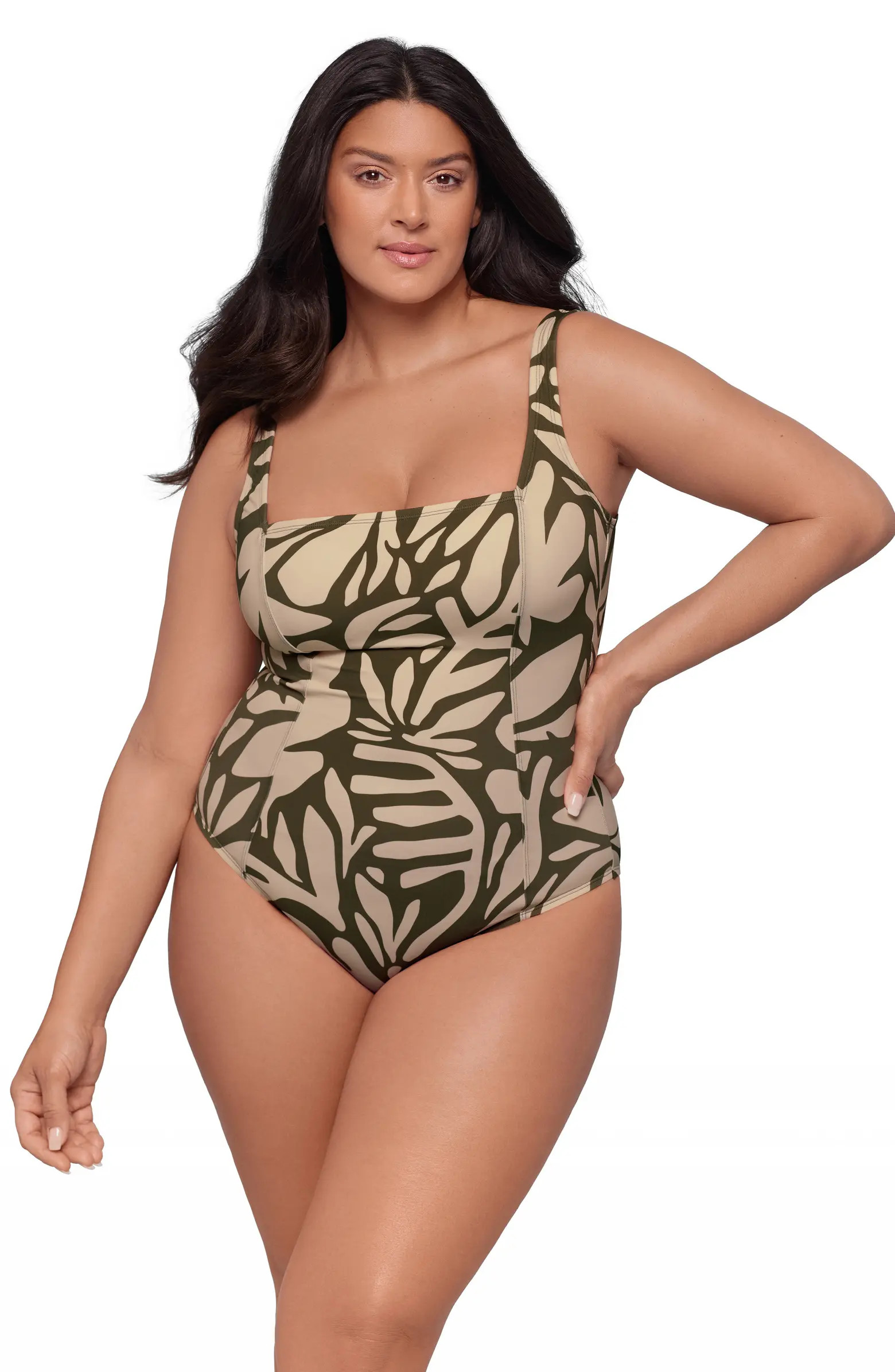 S3 Square Neck Lace-Up Back One Piece Swimsuit | Nordstrom | Nordstrom