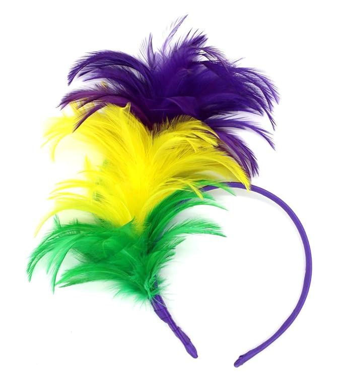 FELIZHOUSE 1920s Fascinator with Feathers Headband for Women Wedding Tea Party Headwear (Mardi Gr... | Amazon (US)