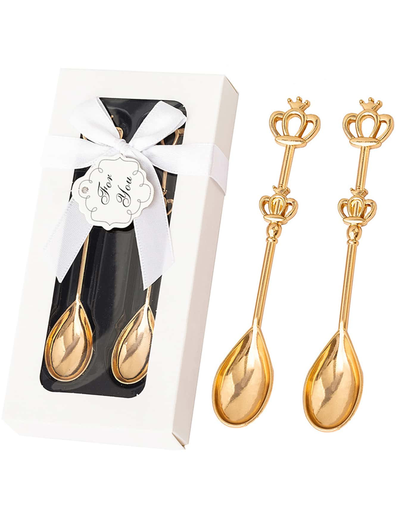 2pcs Crown Decor Spoon & 1pc Storage Box | SHEIN