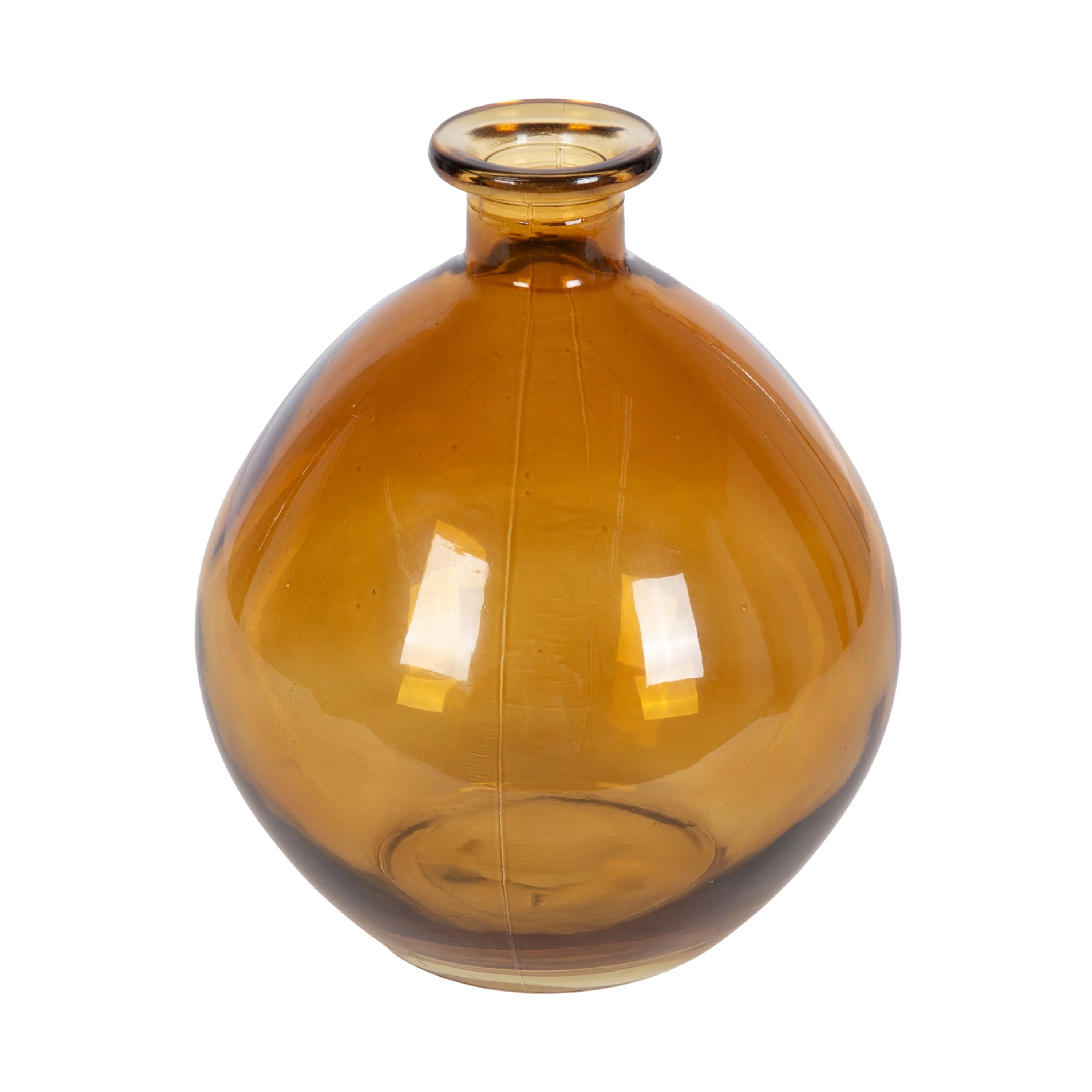 5.7" Amber Translucent Glass Indoor Tabletop Vase by Home Decor Collection | Walmart (US)