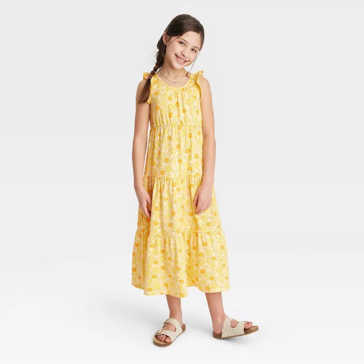 Girls' Tiered Knit Maxi Dress - Cat & Jack™ | Target