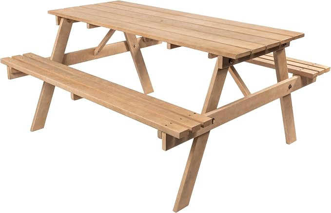 JONATHAN Y Shoreham 59" Eucalyptus Wood Outdoor Picnic Table with Benches for Patio, Rectangular ... | Amazon (US)
