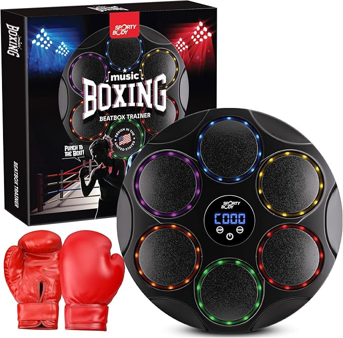 Music Boxing Beatbox Trainer by Sporty Body, 9 Speeds & 9 Light Modes, Bluetooth Sync, Auto Count... | Amazon (US)