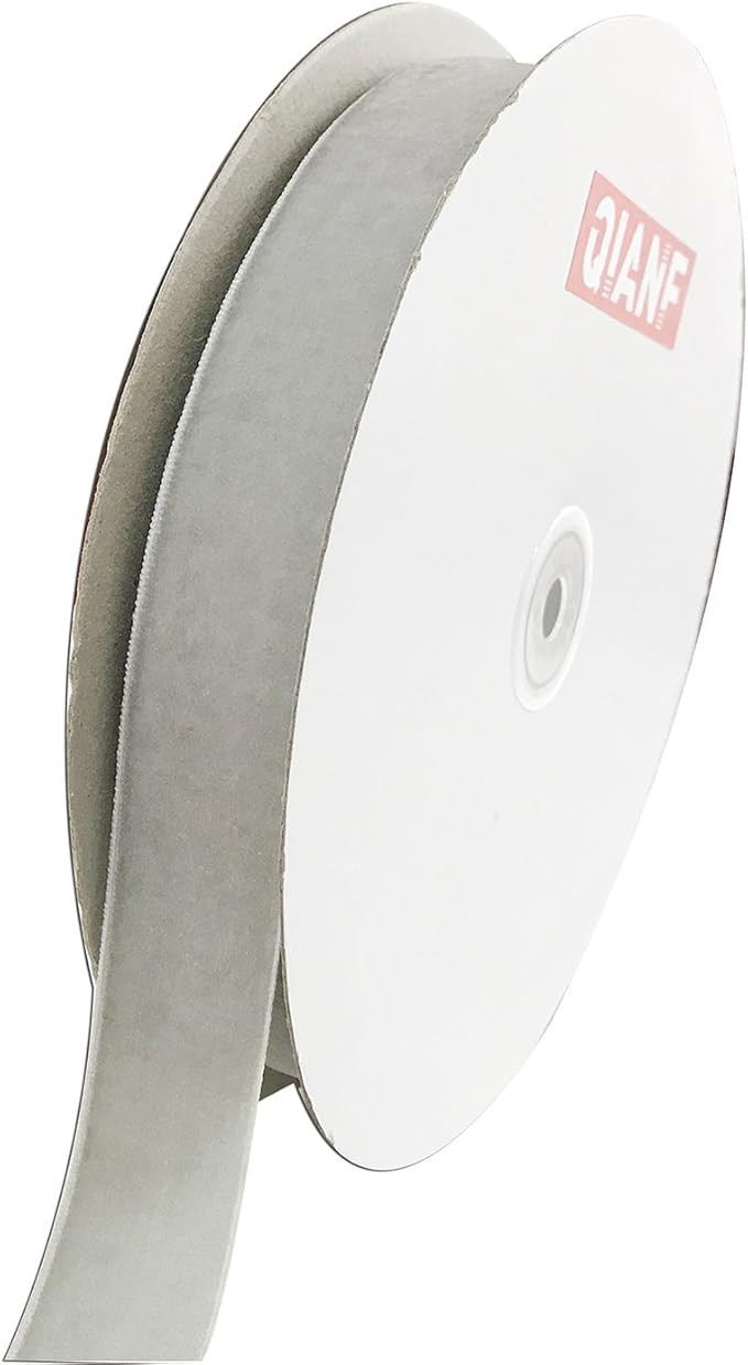 QIANF Vintage Silver Velvet Ribbon, 1 Inch X 25Yd | Amazon (US)