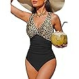 Holipick Black Women Tummy Control One Piece Swimsuit - Push Up Bathing Suit Full Coverage Slimmi... | Amazon (US)