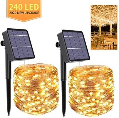 Solar String Lights,2-Pack Each 240 Solar Led String Lights,80 Ft Ultra Long Solar Christmas Ligh... | Amazon (US)