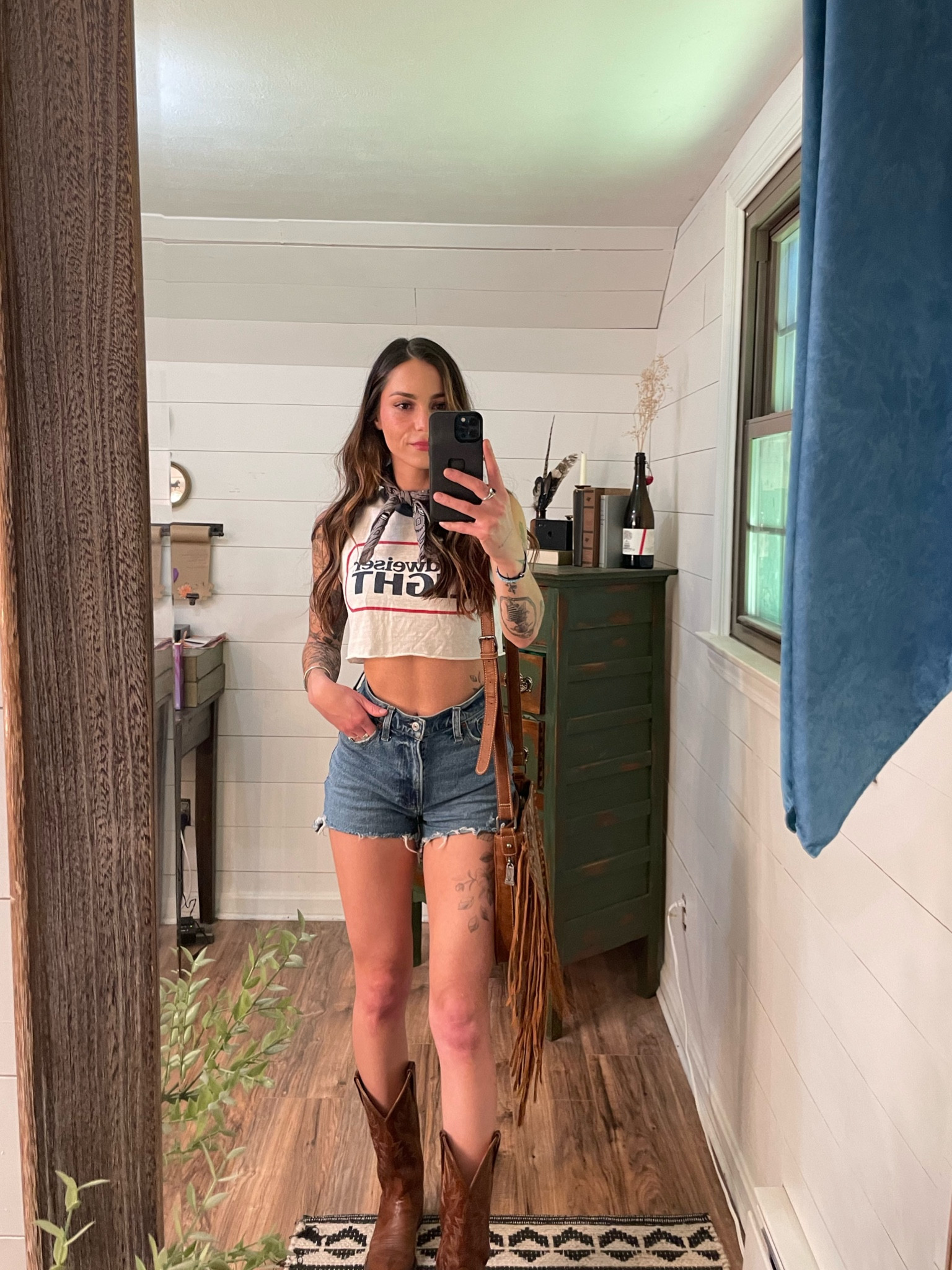 Top: thrifted ringer tee, cropped/cut sleeves. Similar linked
Bandana: thrifted
Bag: Half Ax Boutique 

#LTKShoeCrush #LTKFindsUnder50 #LTKSeasonal