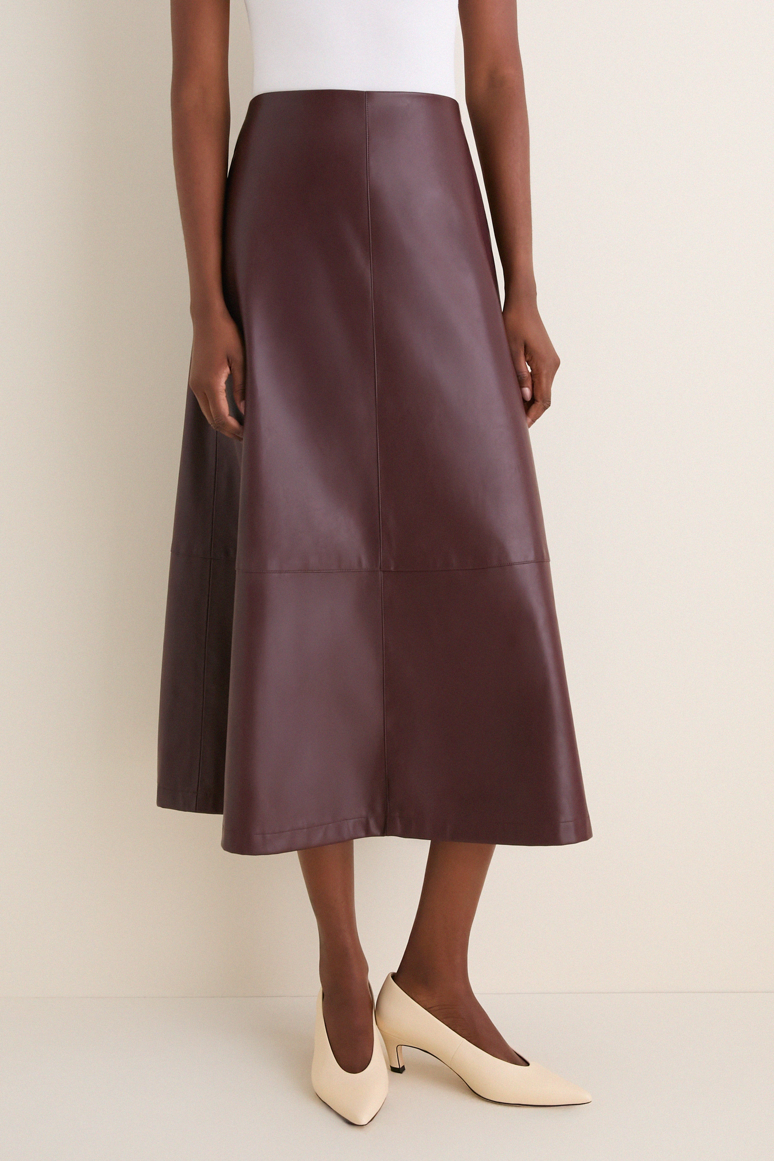 Wine Leather Veronica Skirt | Tuckernuck (US)