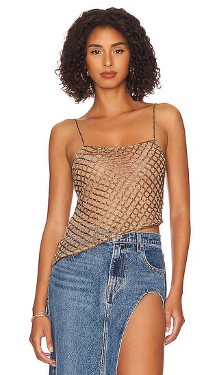 Louella Top in Gold | Revolve Clothing (Global)