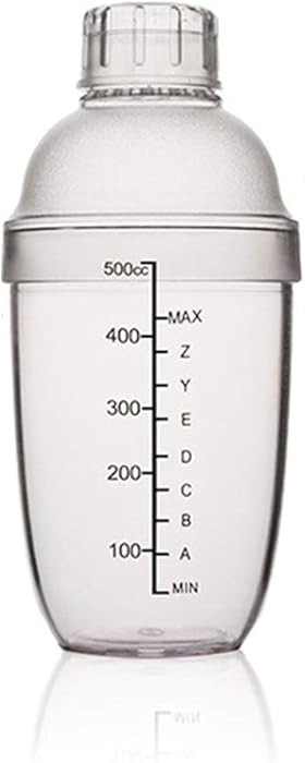 FEOOWV Plastic Cocktail Shaker,Drink Mixer Hand Shaker Cup with Scales,Transparent (1, 17 oz / 50... | Amazon (US)