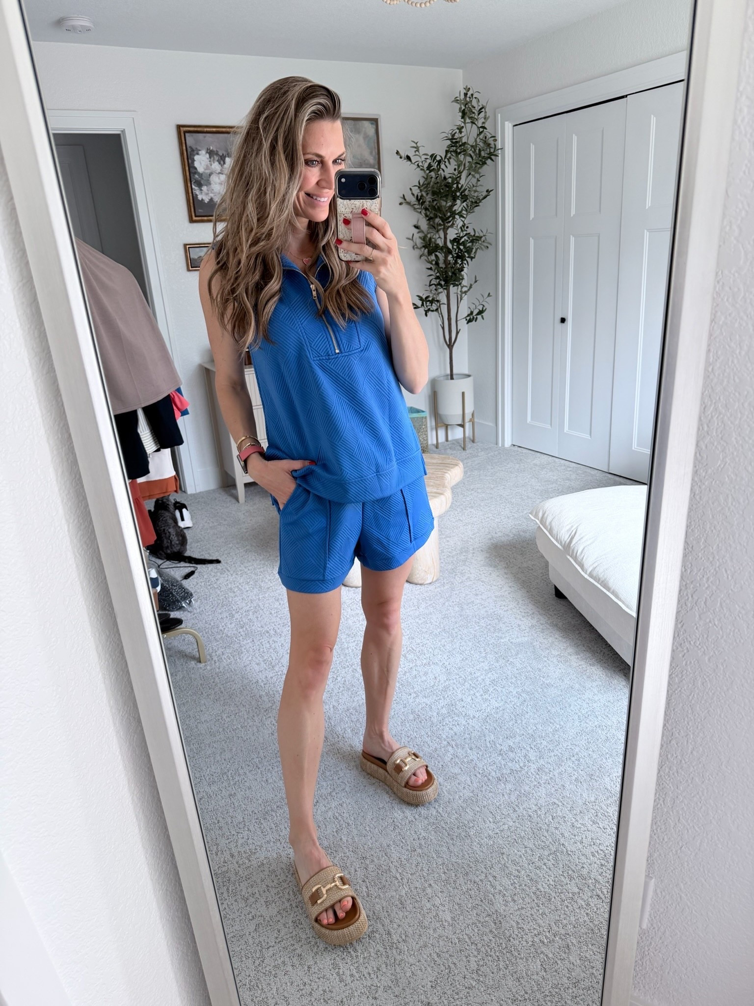 Bright blue matching set season 💙

This blue textured lounge set is one of my favorite easy spring and summer outfits. The sleeveless quarter-zip top and matching shorts are lightweight, breathable, and polished enough to wear out but comfortable enough for everyday errands. I paired it with neutral platform sandals to keep the look casual and effortless.

If you love matching sets, casual summer outfits, athletic lounge sets, or easy mom outfits, this one is such a good find. It’s one of those throw-on outfits that still looks put together.

Linked my exact blue set, sandals, and similar matching lounge sets in my LTK.

#ltkstyle #ltkfinds #matching set #summer outfit idea #casual everyday outfit #athleisure style #mom style #spring summer outfit

#LTKOver40 #LTKSeasonal #LTKootd